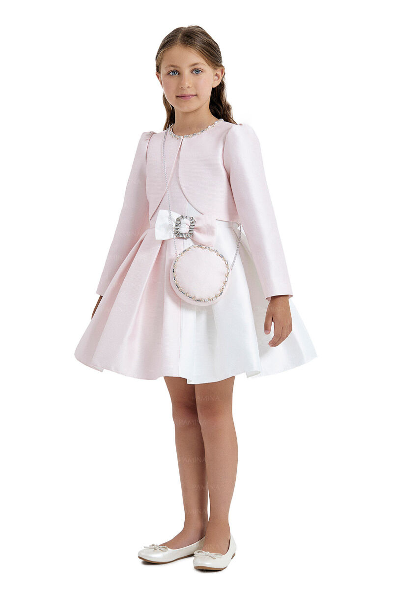 Powder Sleeveless Dress with Bolero 4-8 AGE 33033PR - 2