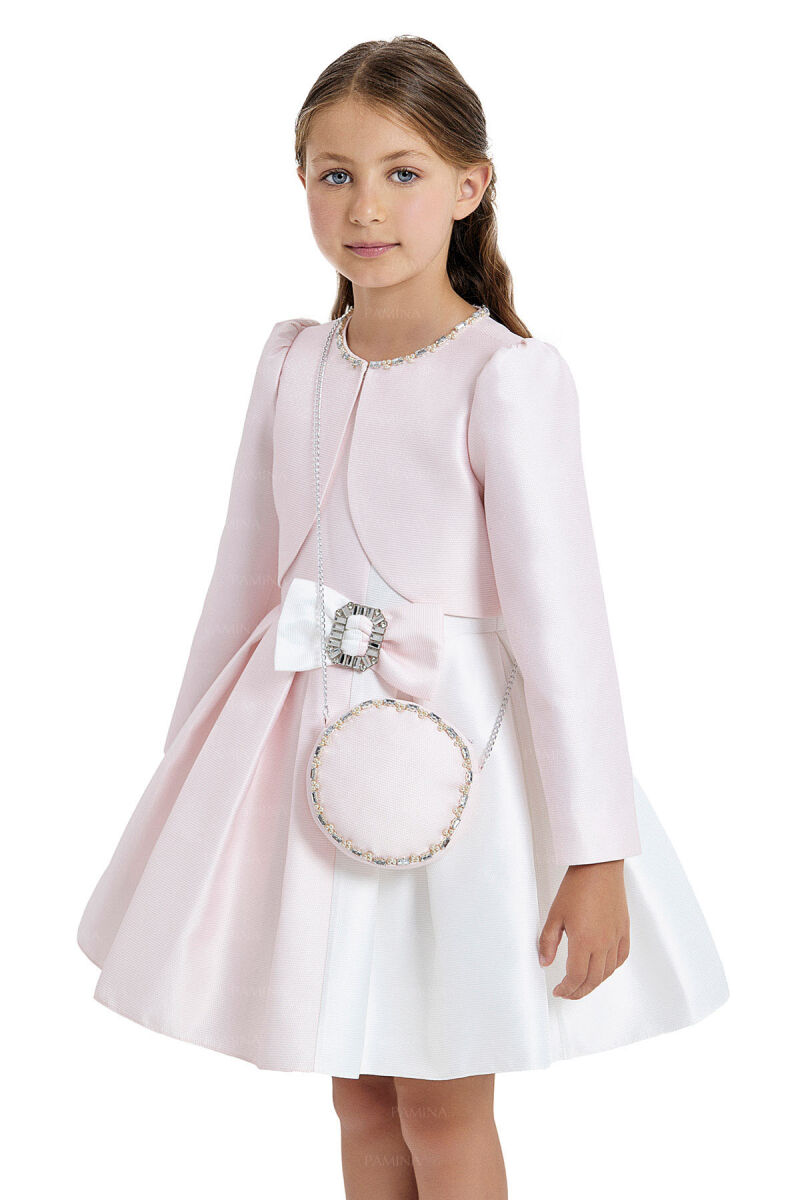 Powder Sleeveless Dress with Bolero 4-8 AGE 33033PR - 3