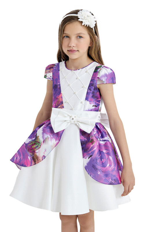 Mor Patterned Dress 8-12 AGE 33080PR - 3