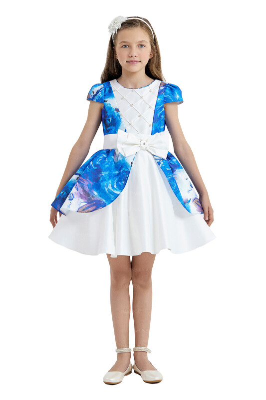 Sax Patterned Dress 8-12 AGE 33080PR 