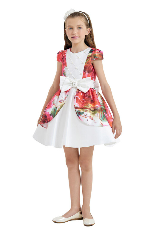 Red Patterned Dress 8-12 AGE 33080PR - 2
