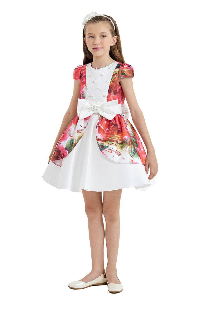 Red Patterned Dress 8-12 AGE 33080PR - 2