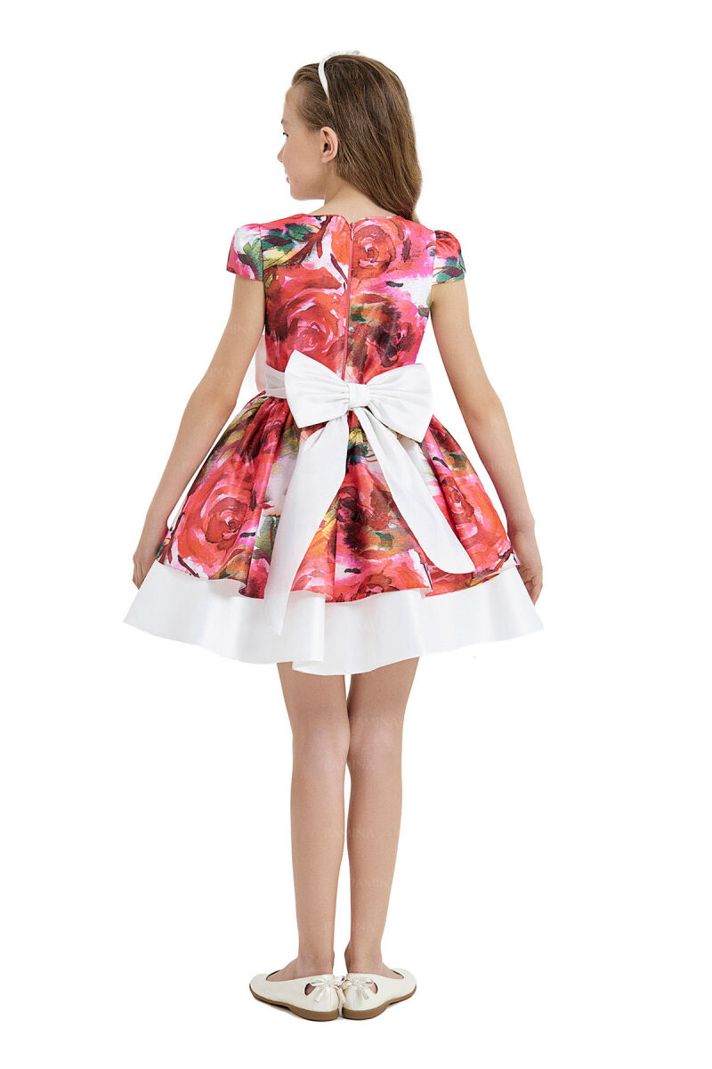 Red Patterned Dress 8-12 AGE 33080PR - 5