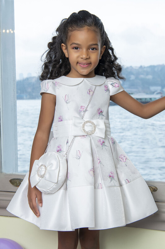 Powder Flowery dress for girls 2-6 AGE 33287PR 