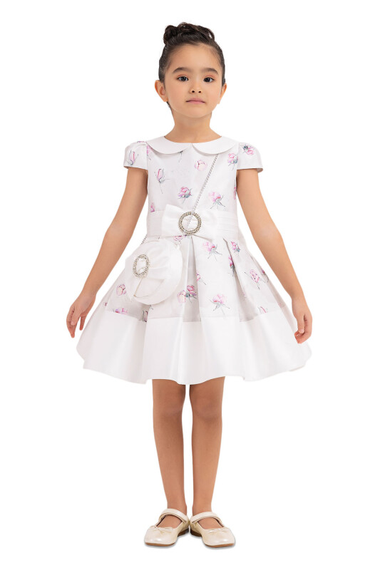 Powder Flowery dress for girls 2-6 AGE 33287PR - 4