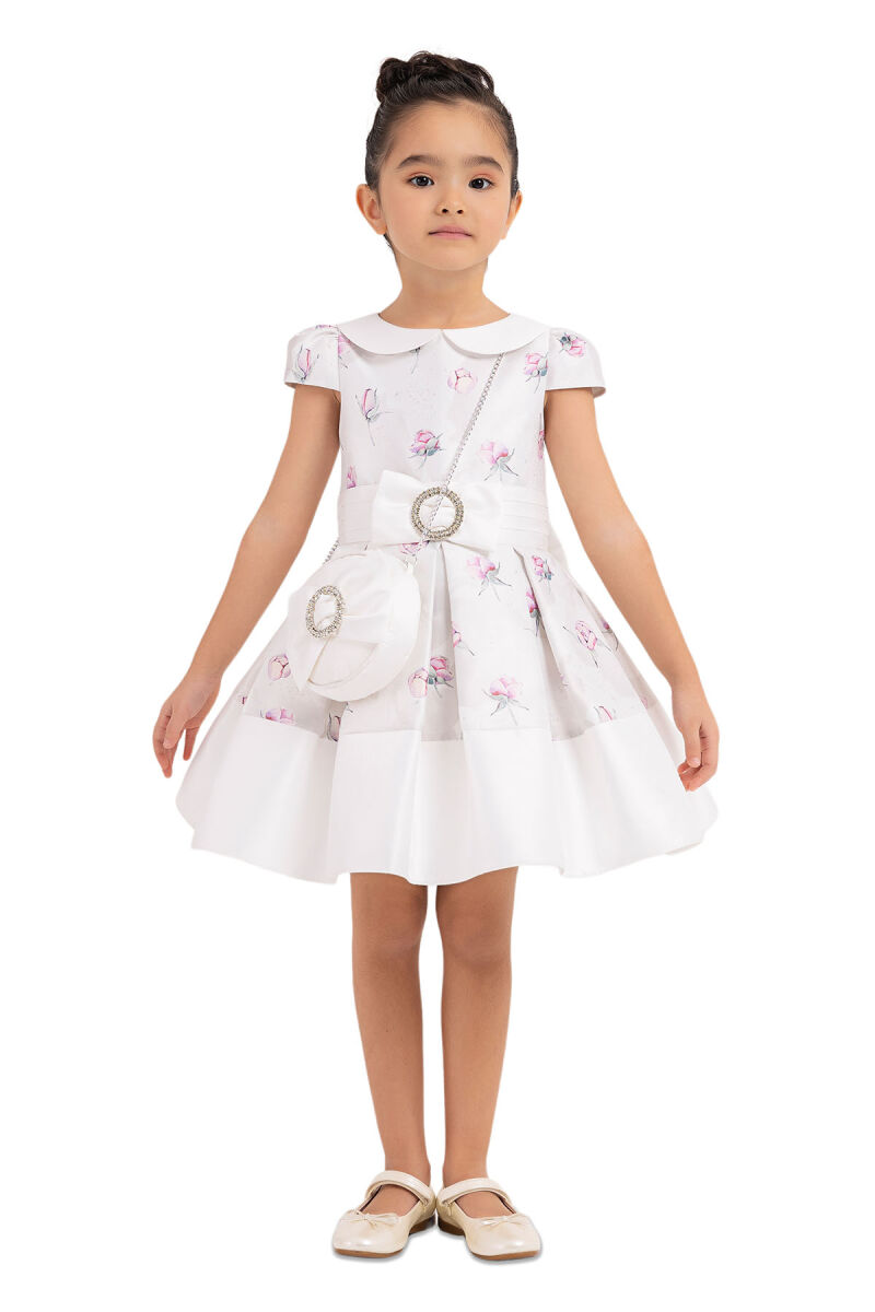 Powder Flowery dress for girls 2-6 AGE 33287PR - 4