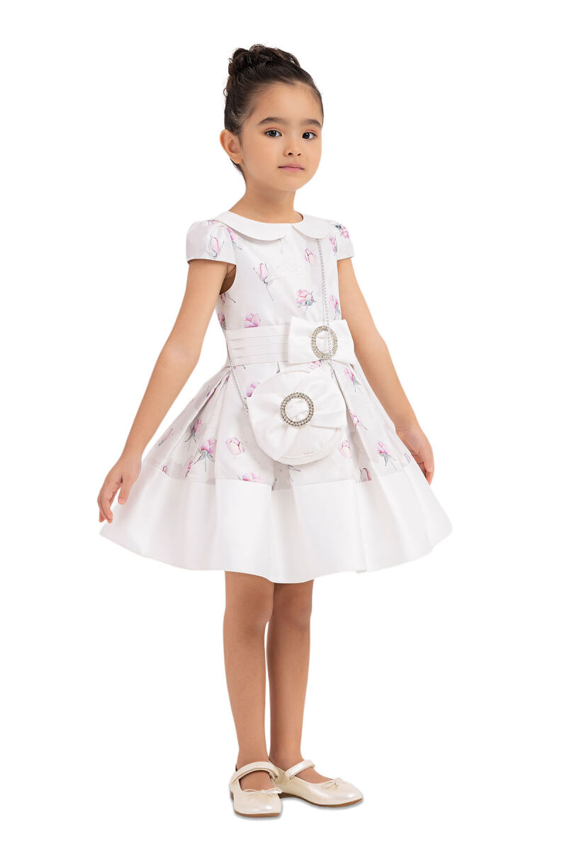 Powder Flowery dress for girls 2-6 AGE 33287PR - 5