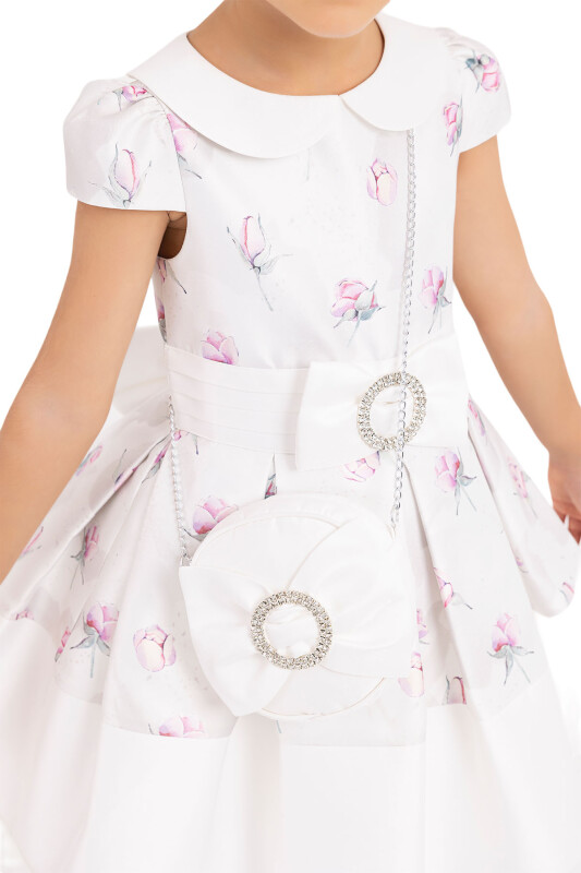 Powder Flowery dress for girls 2-6 AGE 33287PR - 7