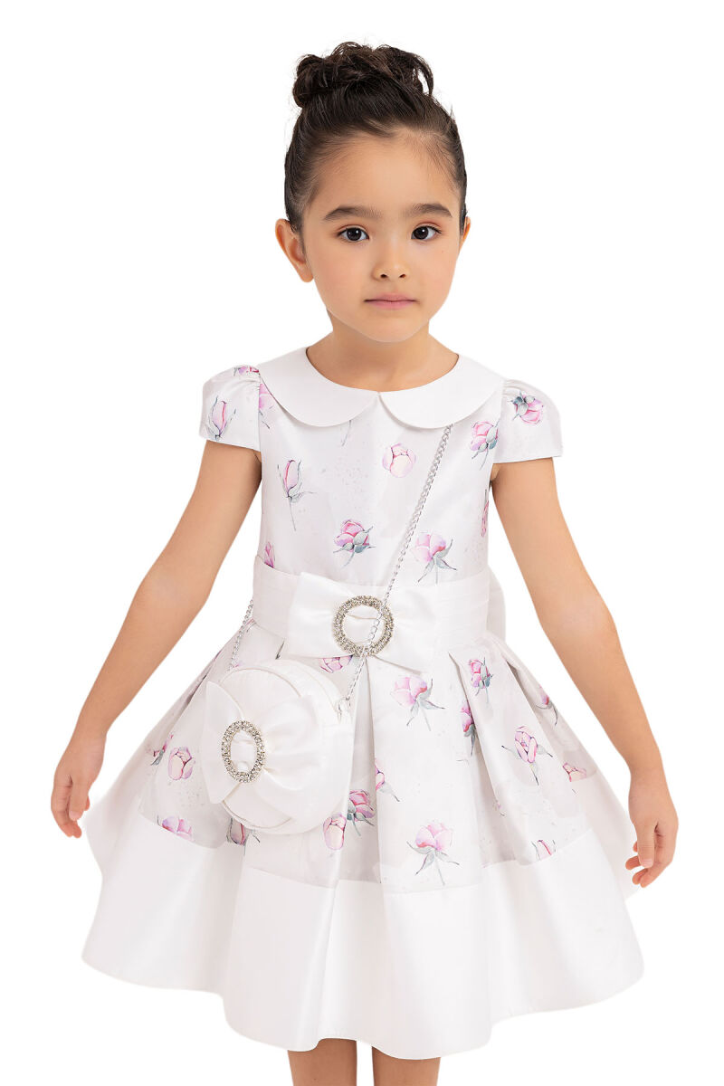 Powder Flowery dress for girls 2-6 AGE 33287PR - 8