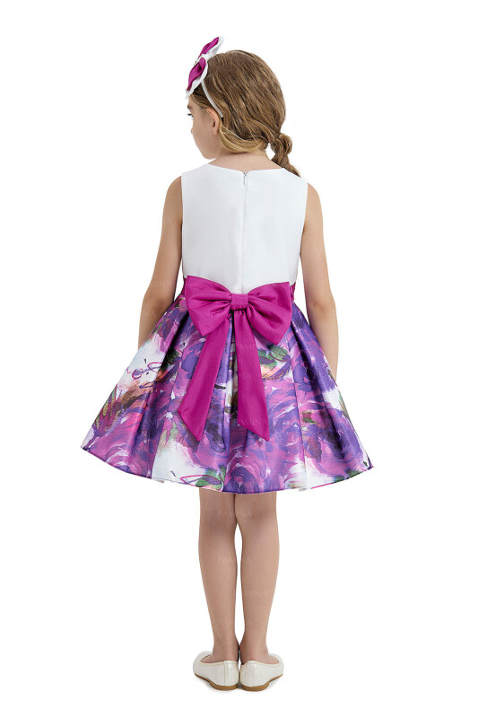 Mor Sleeveless Satin Dress 4-8 AGE 33096PR - 5