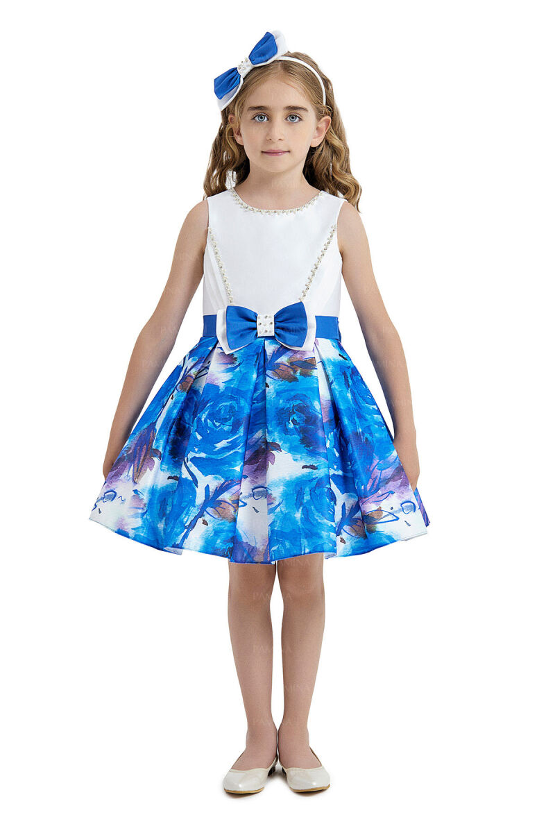 Sax Sleeveless Satin Dress 4-8 AGE 33096PR - 1