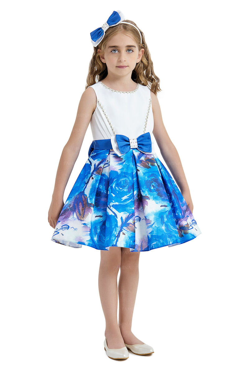 Sax Sleeveless Satin Dress 4-8 AGE 33096PR - 2