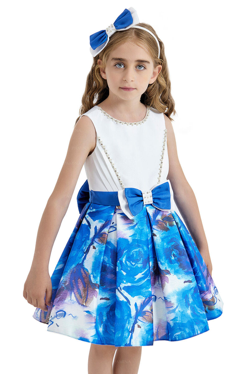 Sax Sleeveless Satin Dress 4-8 AGE 33096PR - 3