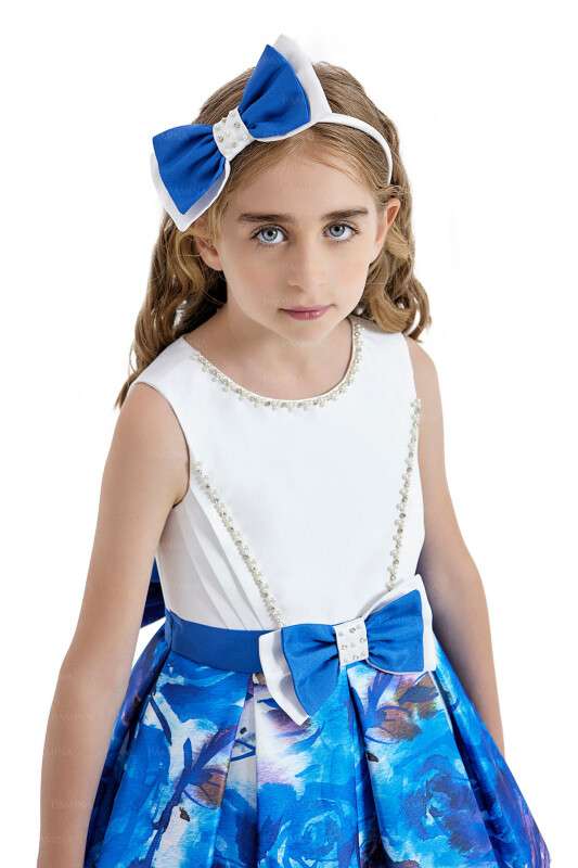 Sax Sleeveless Satin Dress 4-8 AGE 33096PR - 4