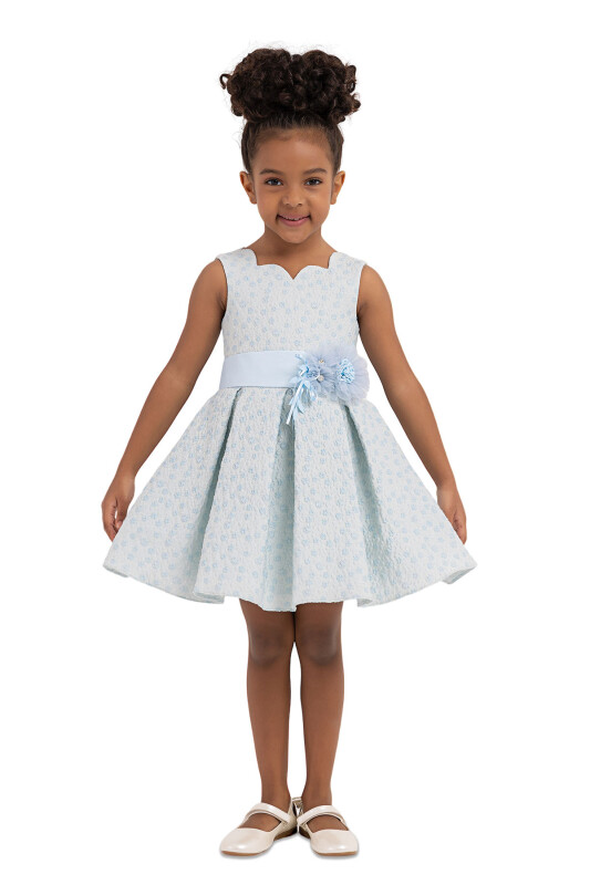 Blue Scallop-Collar Dress for Girls 2-6 AGE 33090PR 