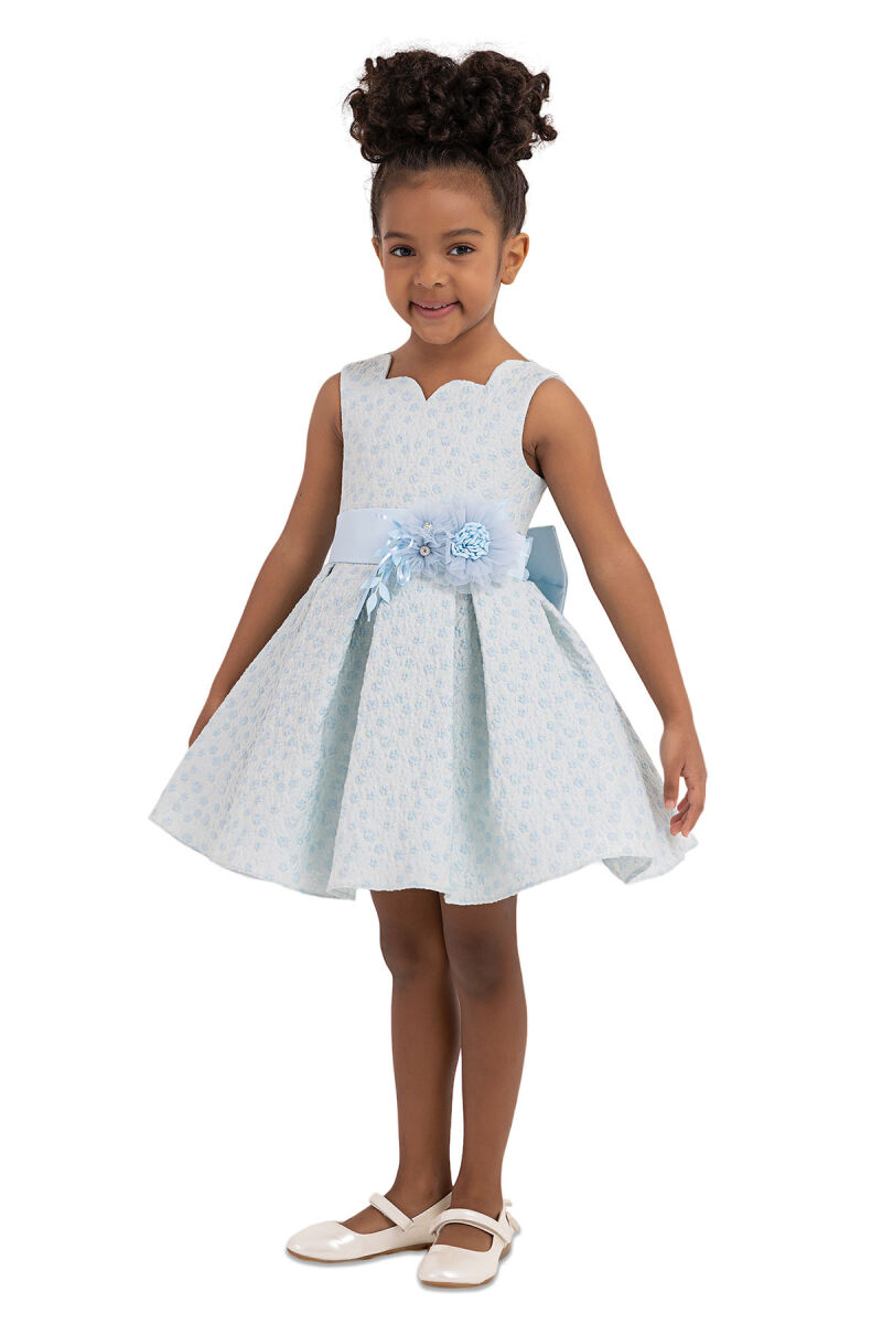 Blue Scallop-Collar Dress for Girls 2-6 AGE 33090PR - 2