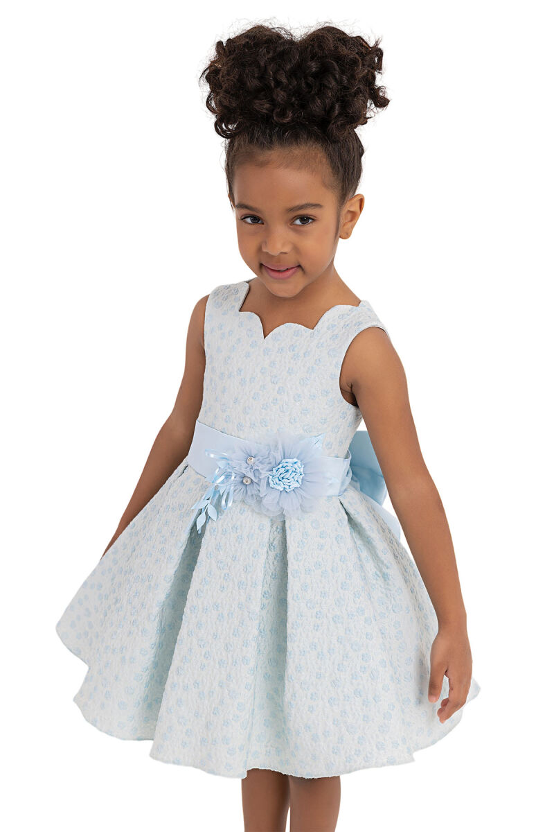 Blue Scallop-Collar Dress for Girls 2-6 AGE 33090PR - 3