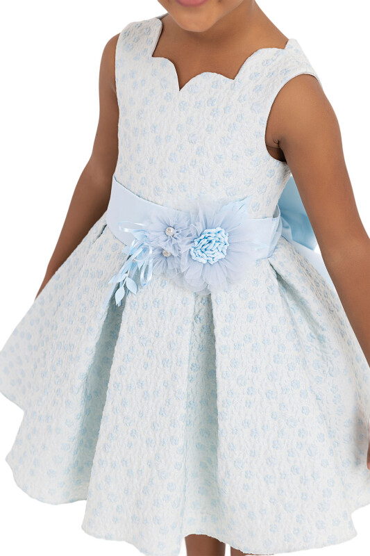 Blue Scallop-Collar Dress for Girls 2-6 AGE 33090PR - 4