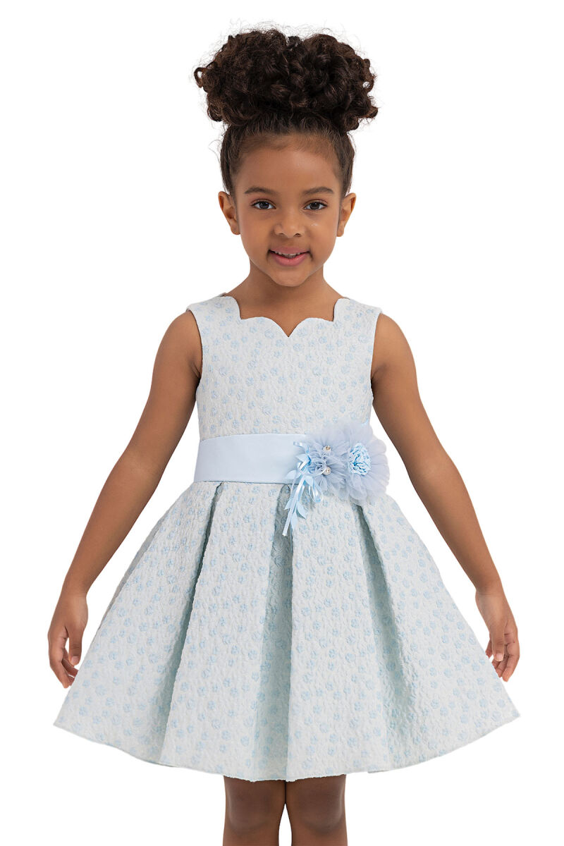 Blue Scallop-Collar Dress for Girls 2-6 AGE 33090PR - 5