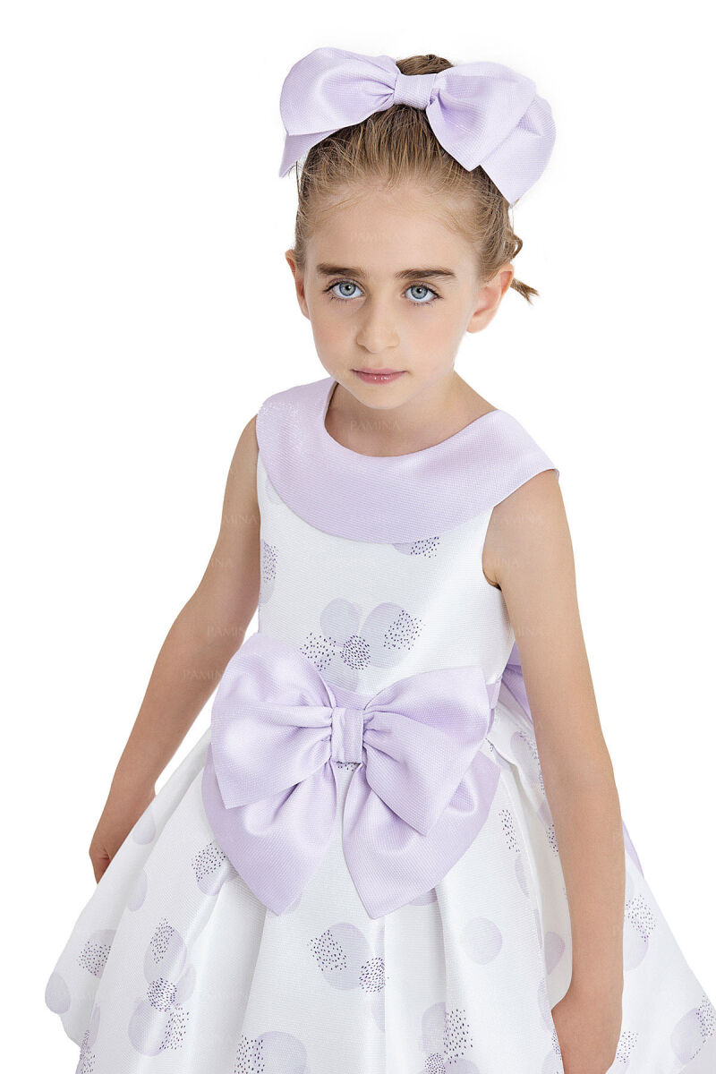 Lilac Scarf-Collared Dress 4-8 AGE 33102PR - 4