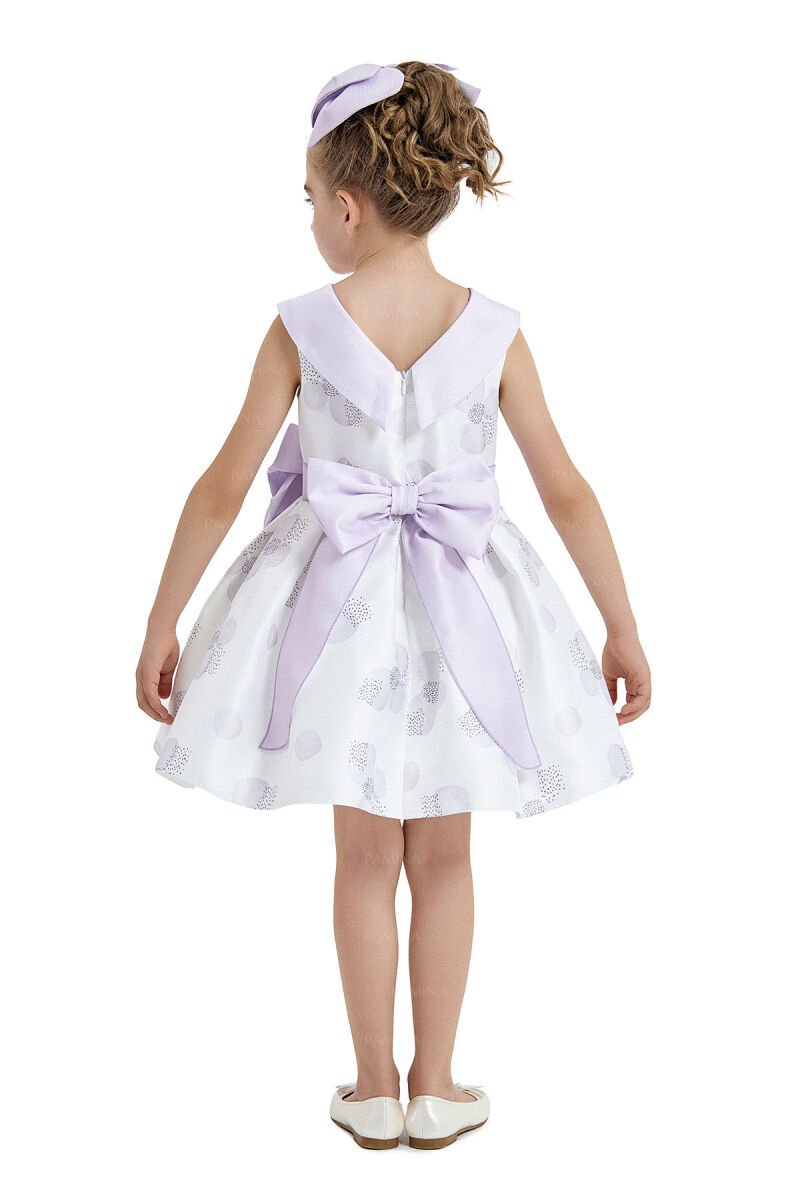 Lilac Scarf-Collared Dress 4-8 AGE 33102PR - 5