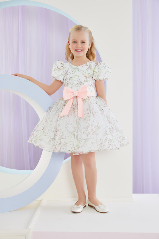 Ecru Balloon Sleeve Organze Dress 8-12 AGE 323404CA - 4