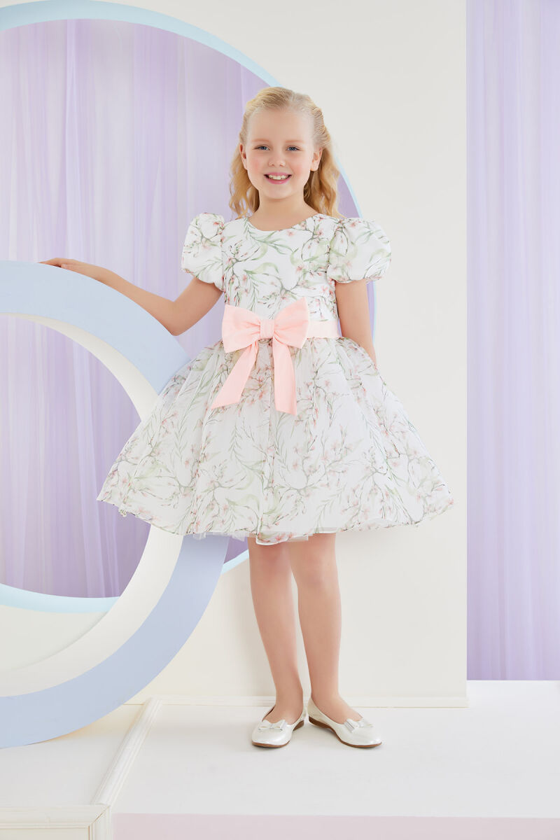 Ecru Balloon Sleeve Organze Dress 8-12 AGE 323404CA - 4
