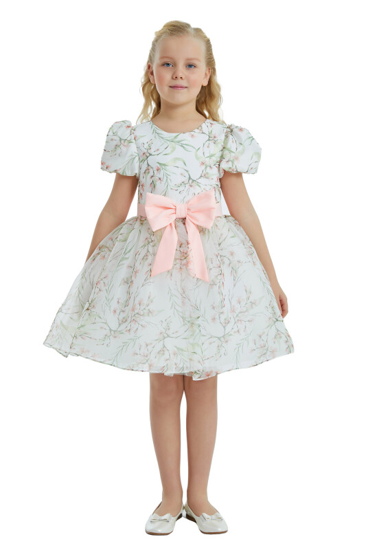 Ecru Balloon Sleeve Organze Dress 8-12 AGE 323404CA - 5