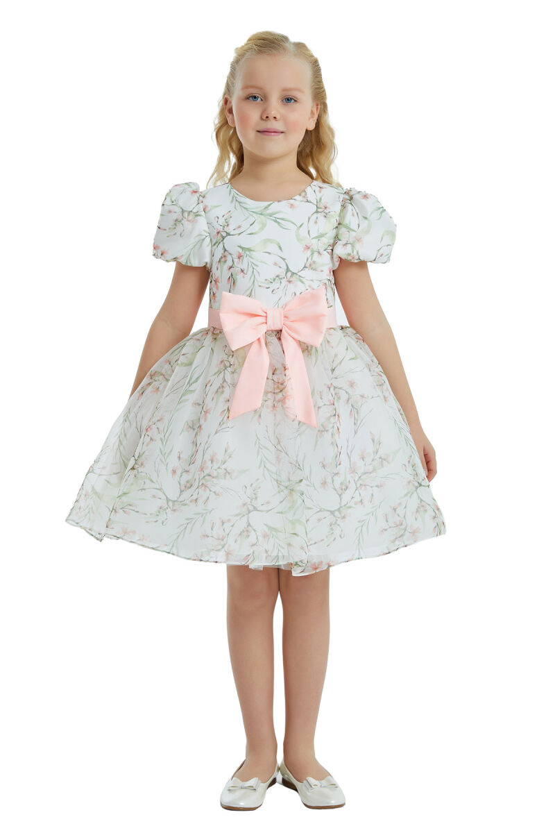 Ecru Balloon Sleeve Organze Dress 8-12 AGE 323404CA - 5