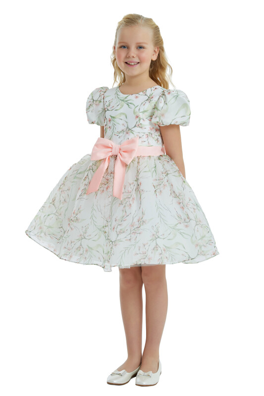 Ecru Balloon Sleeve Organze Dress 8-12 AGE 323404CA - 6