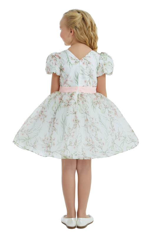 Ecru Balloon Sleeve Organze Dress 8-12 AGE 323404CA - 8