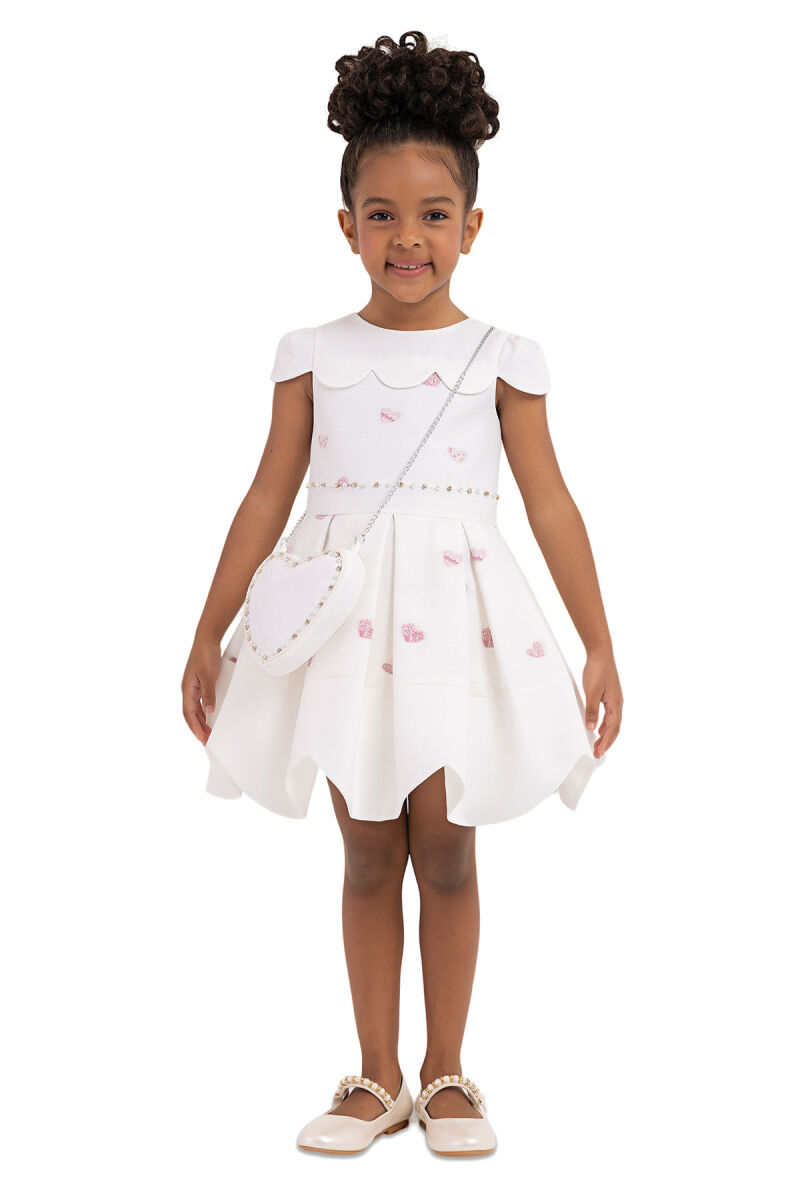 Pink Moon-Sleeved Dress for Girls 2-6 AGE 33267PR - 1