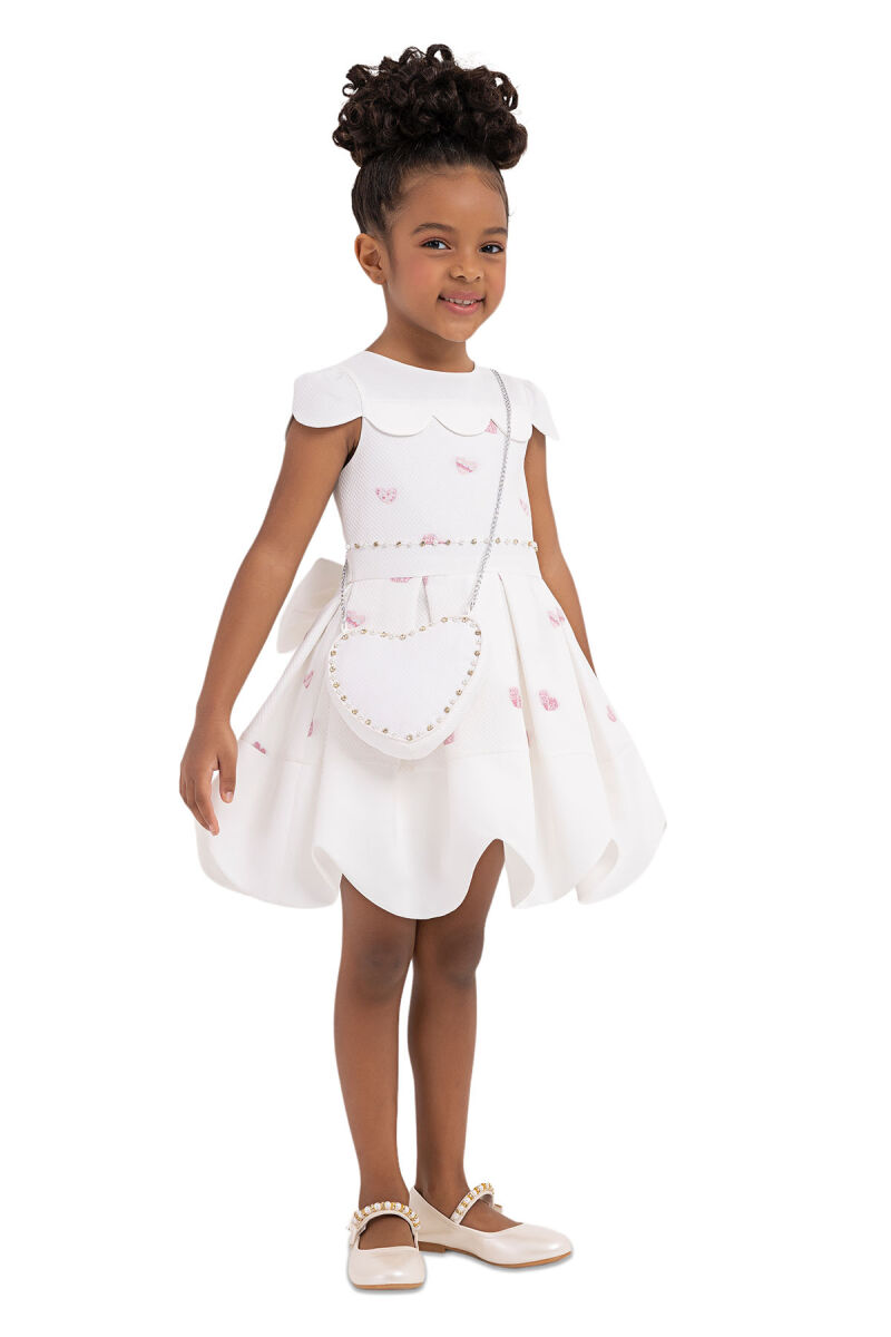 Pink Moon-Sleeved Dress for Girls 2-6 AGE 33267PR - 2