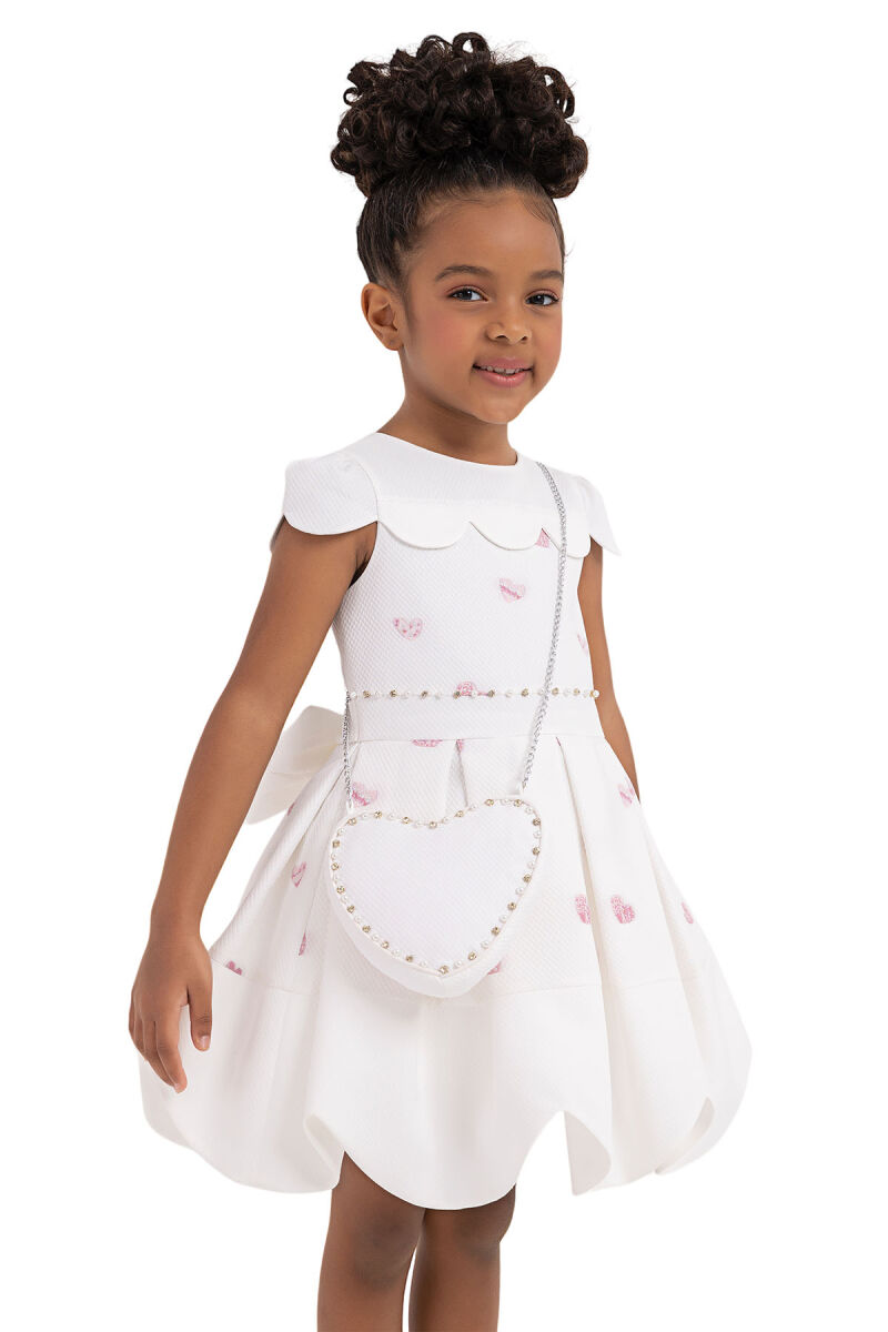Pink Moon-Sleeved Dress for Girls 2-6 AGE 33267PR - 3