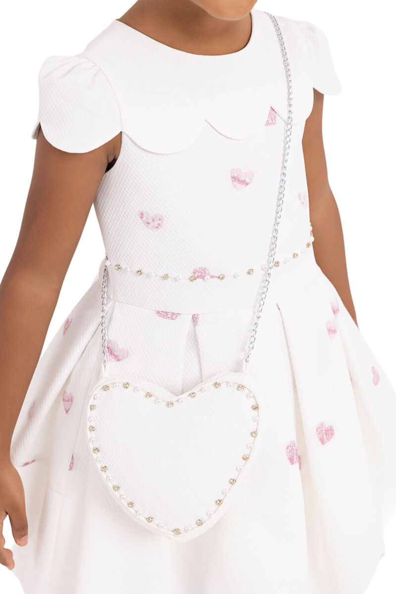 Pink Moon-Sleeved Dress for Girls 2-6 AGE 33267PR - 4