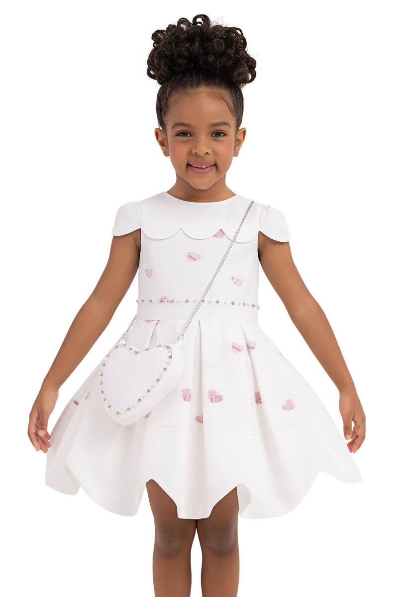 Pink Moon-Sleeved Dress for Girls 2-6 AGE 33267PR - 5