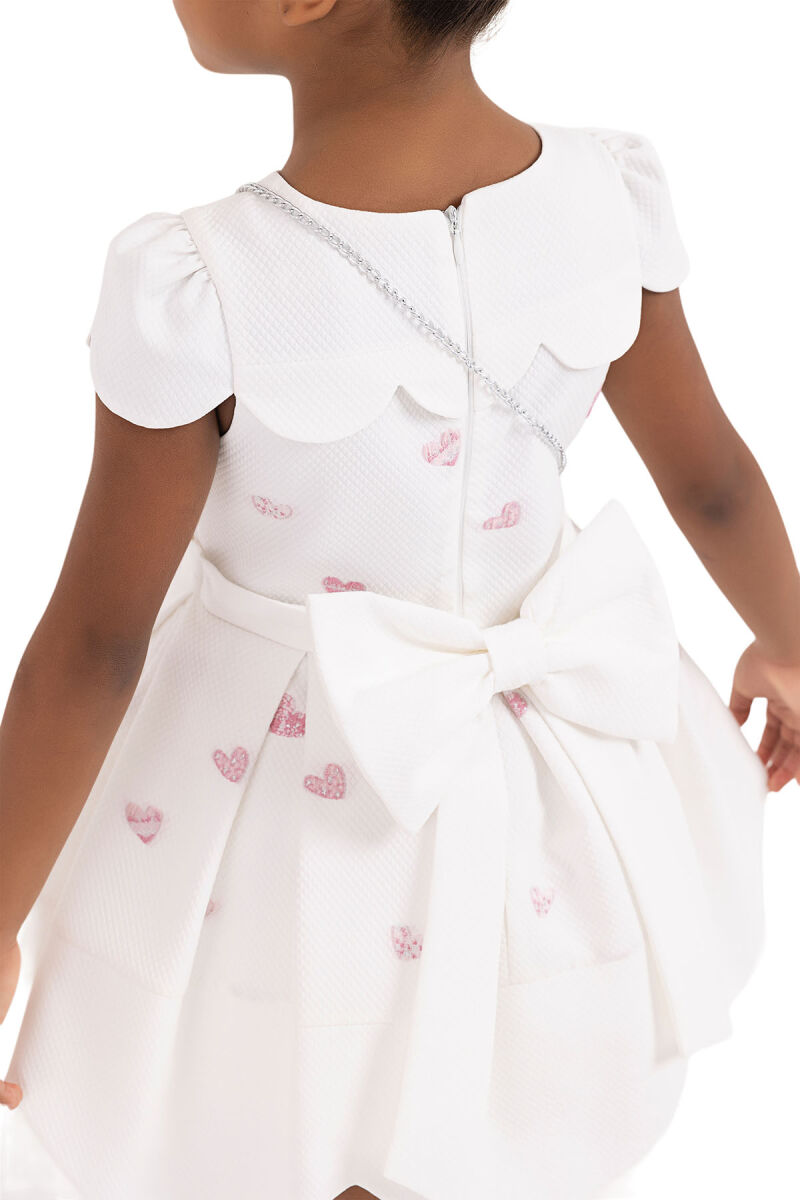 Pink Moon-Sleeved Dress for Girls 2-6 AGE 33267PR - 6
