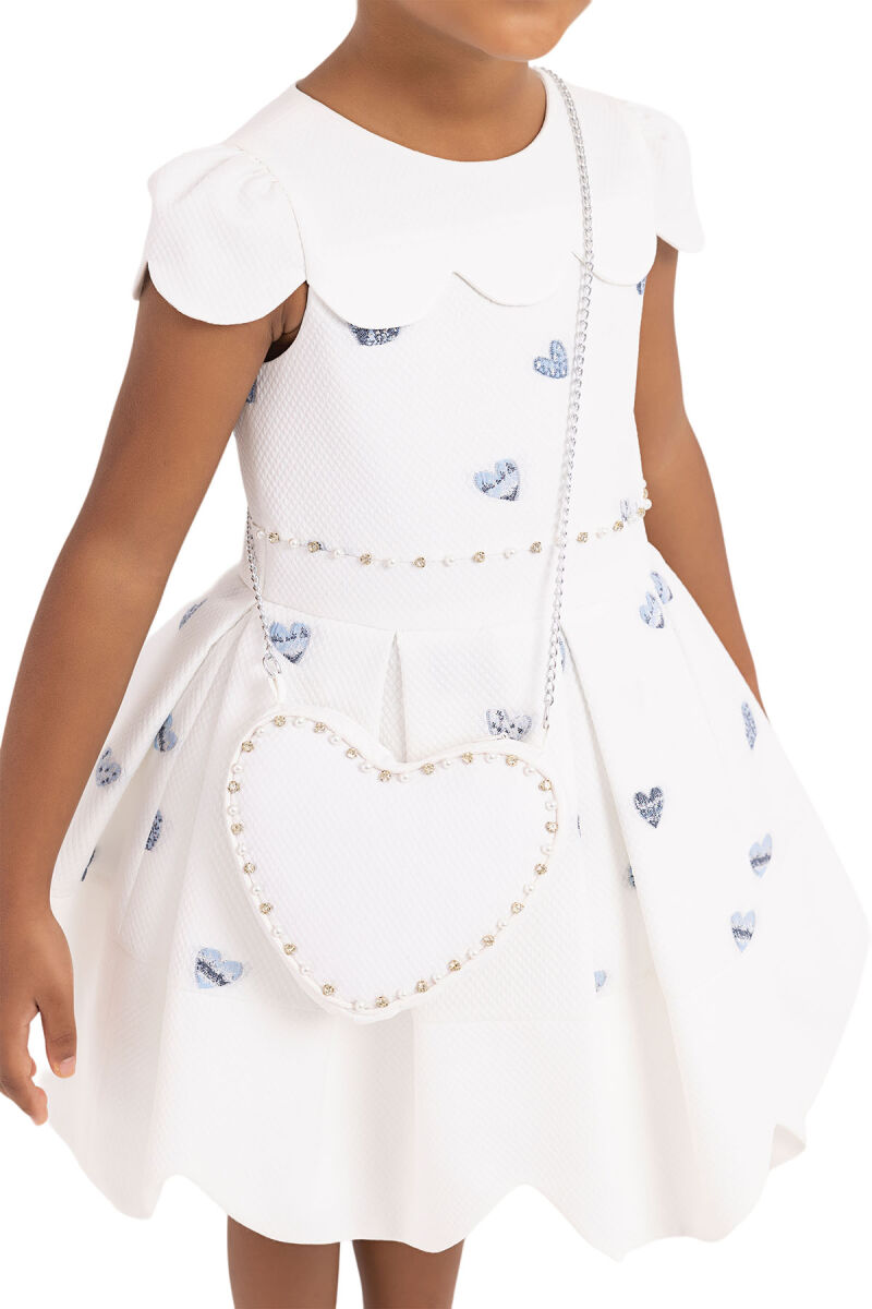 Blue Moon-Sleeved Dress for Girls 2-6 AGE 33267PR - 4