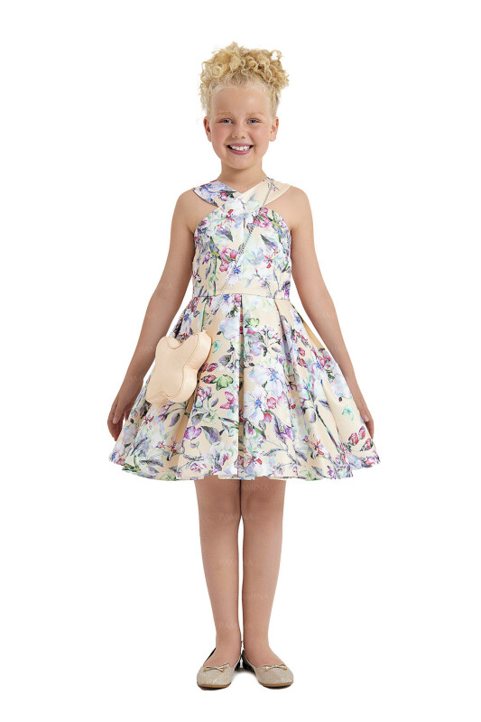 Gold Cross-Collar Dress 8-12 AGE 33105PR 