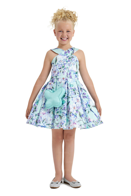 Mint Cross-Collar Dress 8-12 AGE 33105PR 