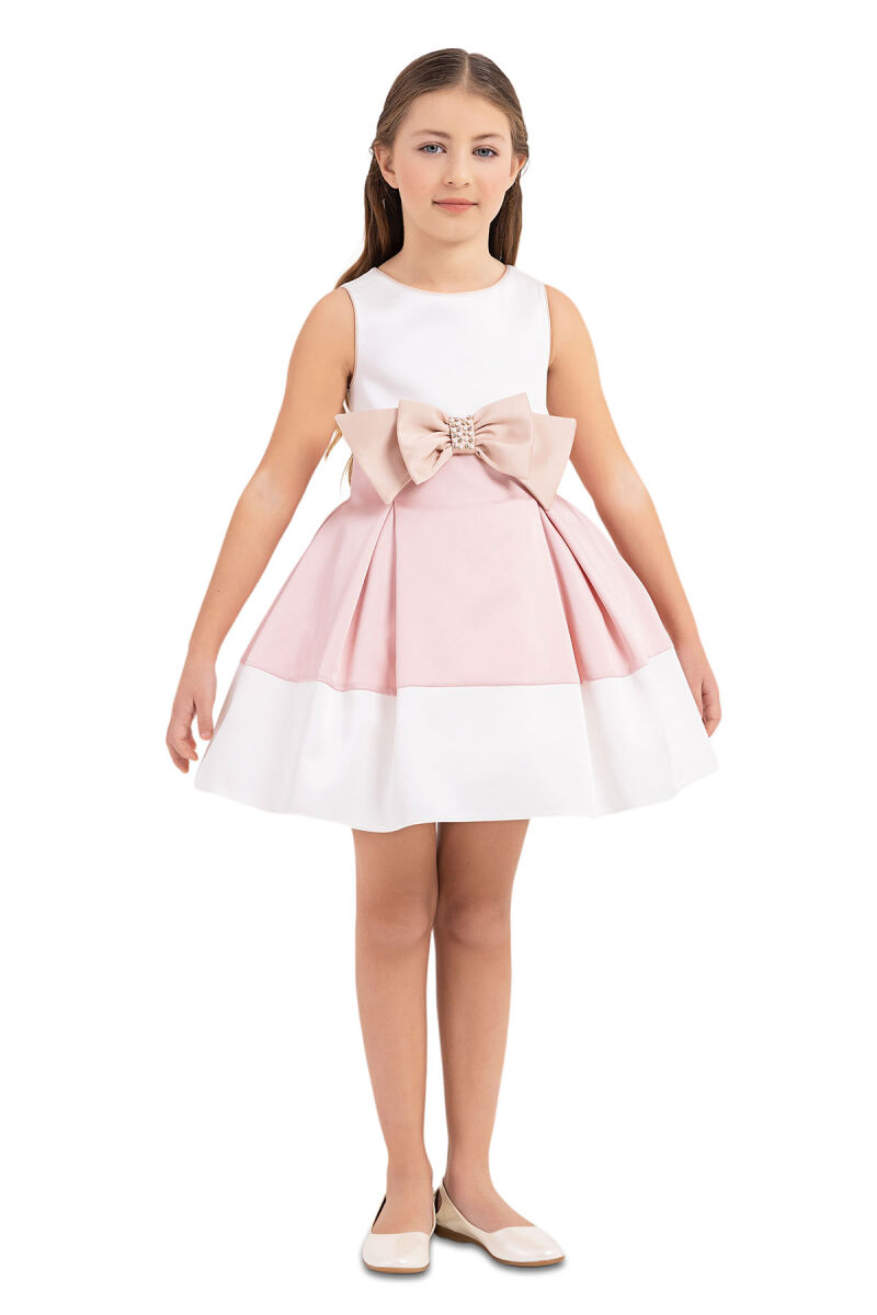 Powder Sleeveless dress for girls 4-8 AGE 33172PR - 2