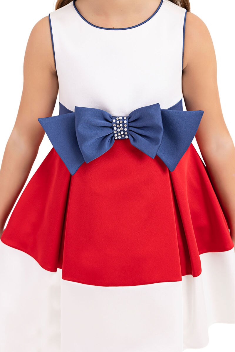 Red Sleeveless dress for girls 4-8 AGE 33172PR - 5