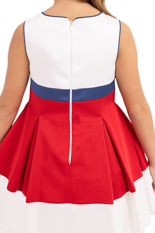 Red Sleeveless dress for girls 4-8 AGE 33172PR - 6