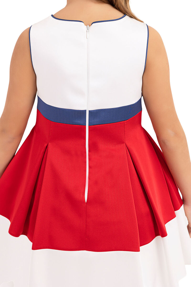 Red Sleeveless dress for girls 4-8 AGE 33172PR - 6