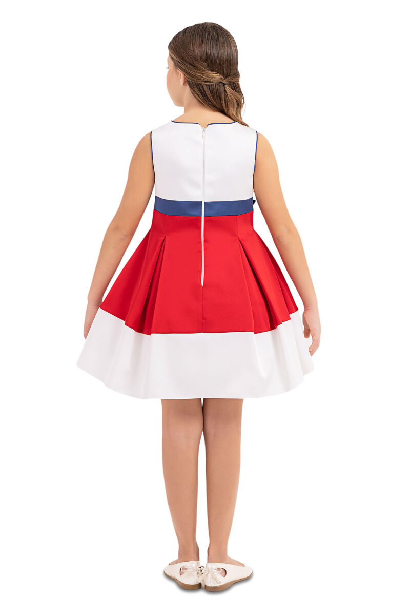 Red Sleeveless dress for girls 4-8 AGE 33172PR - 7