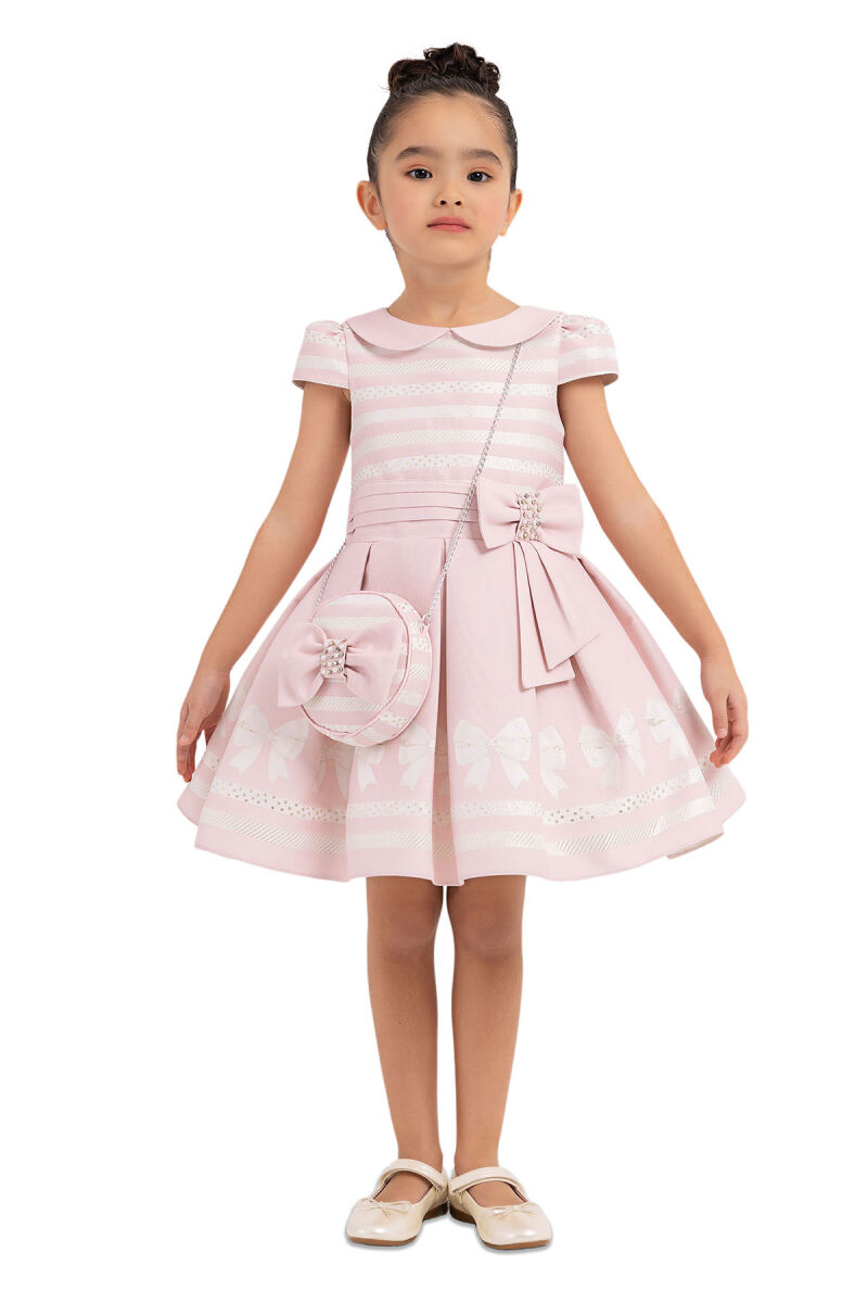 Powder Baby-collar Dress for Girls 2-6 AGE 33256PR - 1