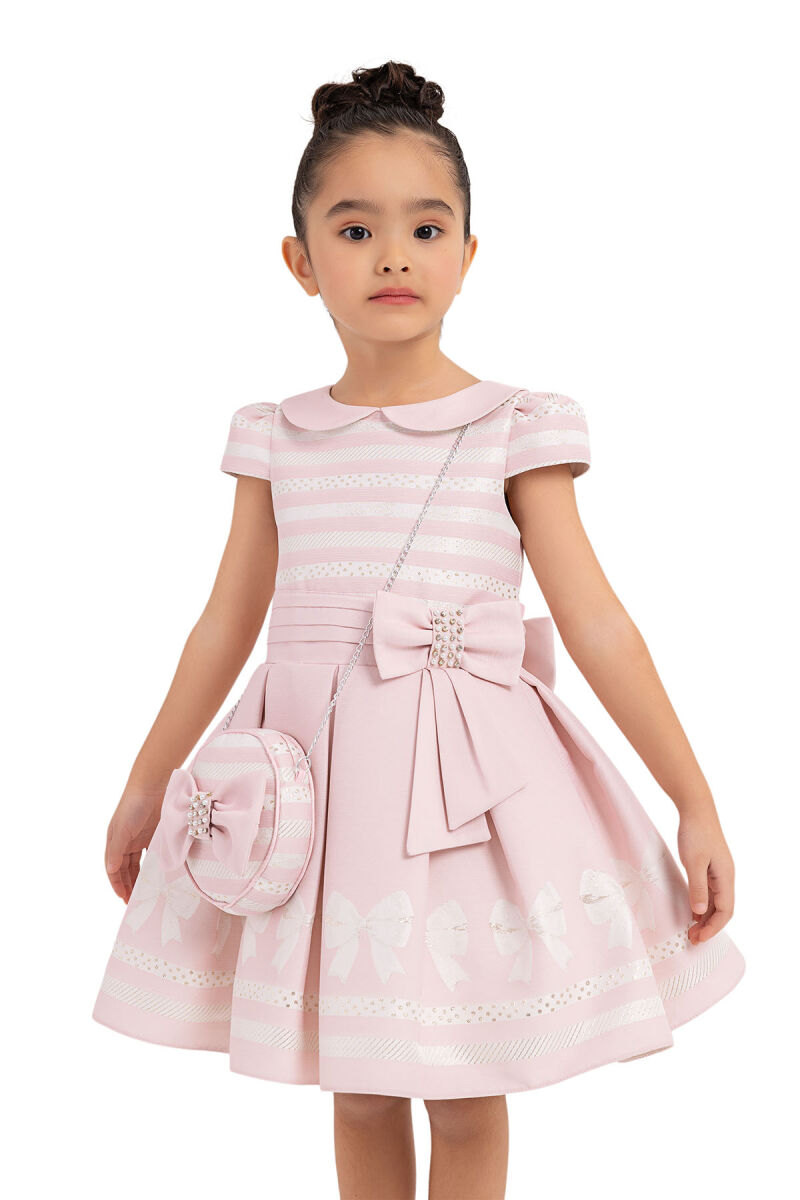 Powder Baby-collar Dress for Girls 2-6 AGE 33256PR - 3