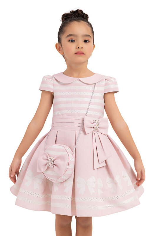 Powder Baby-collar Dress for Girls 2-6 AGE 33256PR - 4
