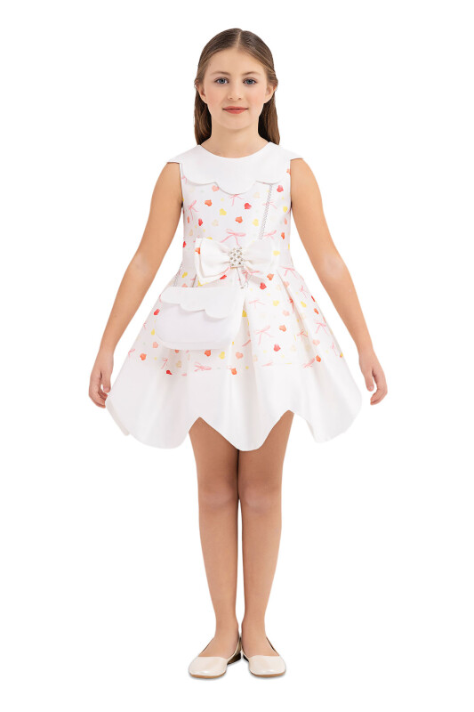 Coral Scallop Collar Dress for Girls 4-8 AGE 33204PR - 1