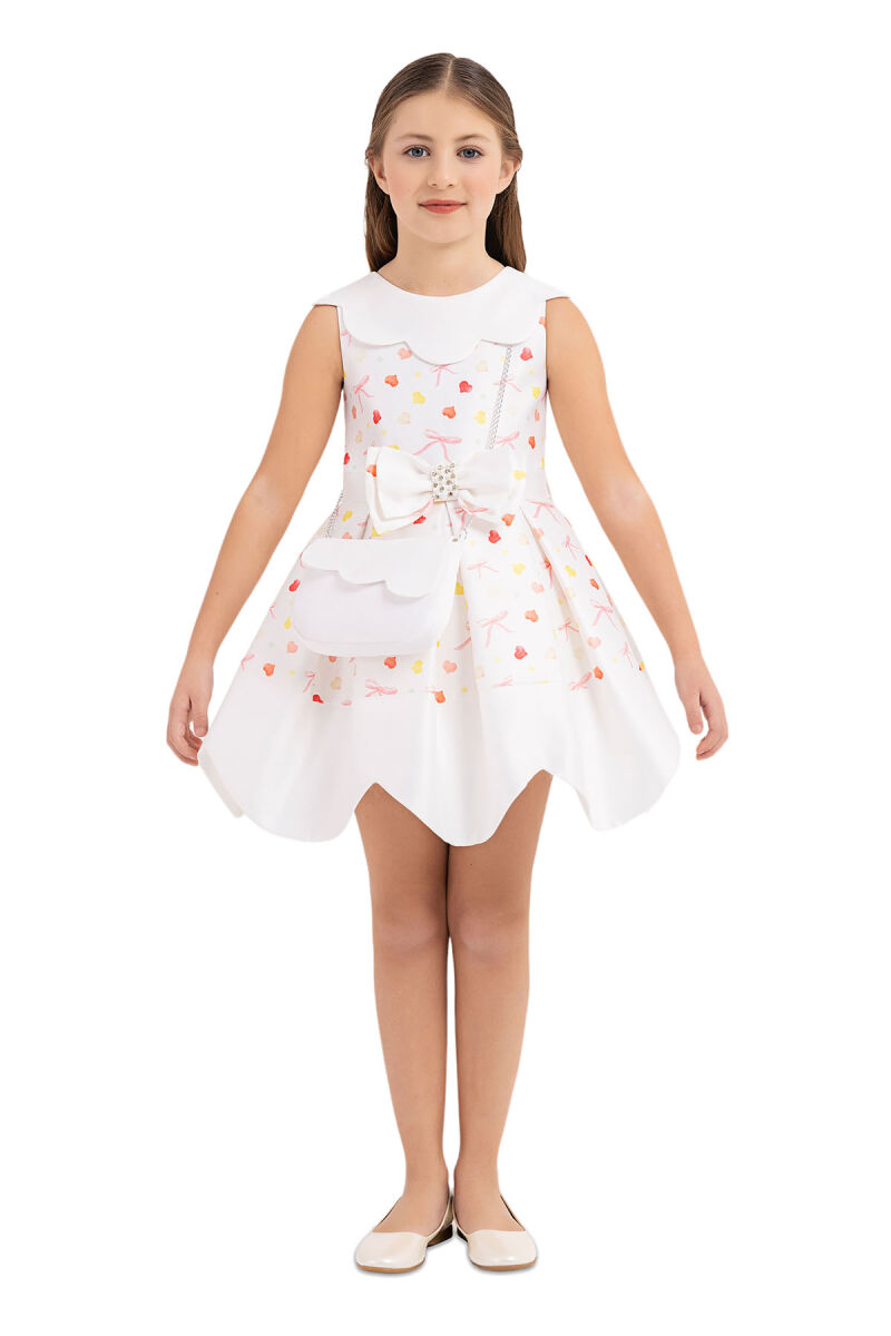 Coral Scallop Collar Dress for Girls 4-8 AGE 33204PR - 1